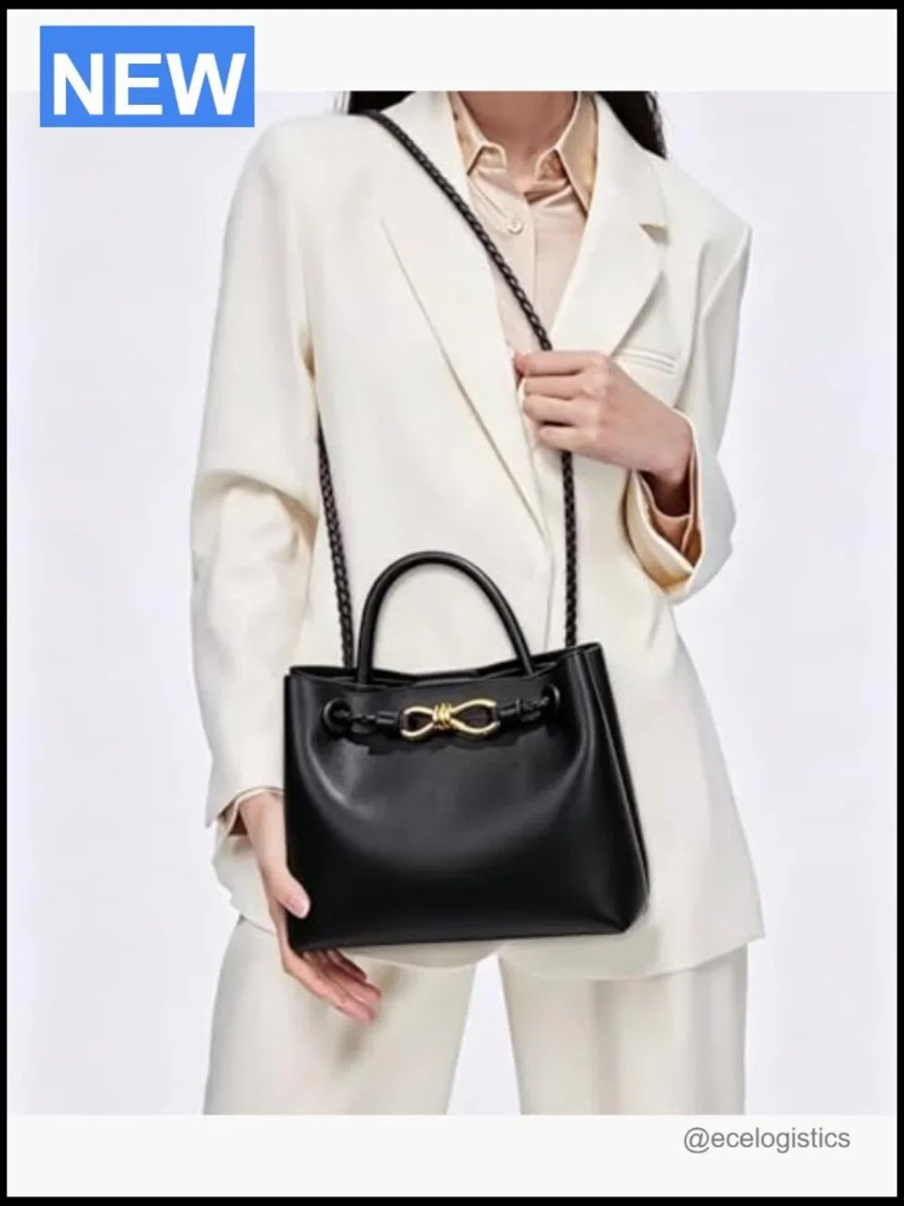 Woven Tote Bag Leather Shoulder Handbag Top Handle Purses